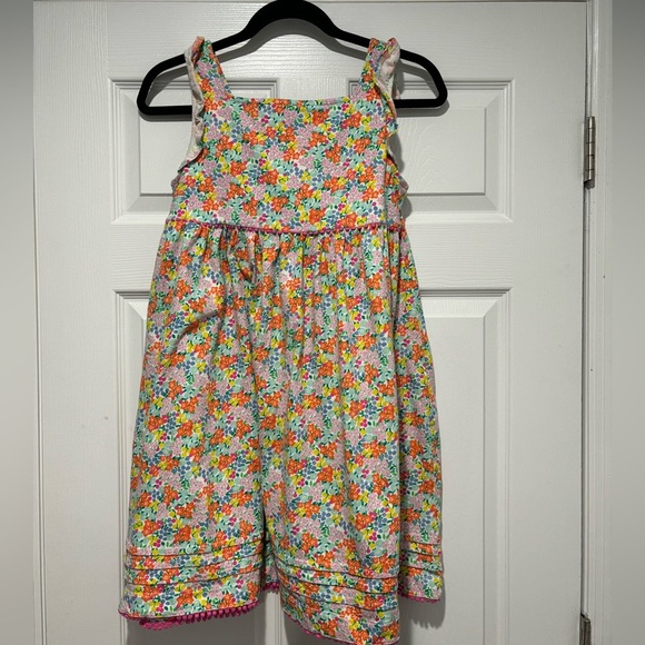 Mini Boden Floral Ruffle Dress - Picture 4 of 5